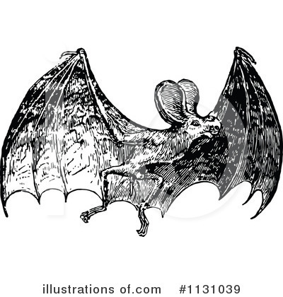 Royalty-Free (RF) Flying Bat Clipart Illustration by Prawny Vintage - Stock Sample #1131039