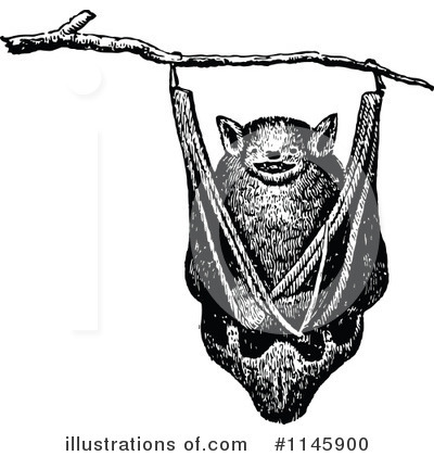 Royalty-Free (RF) Flying Bat Clipart Illustration by Prawny Vintage - Stock Sample #1145900