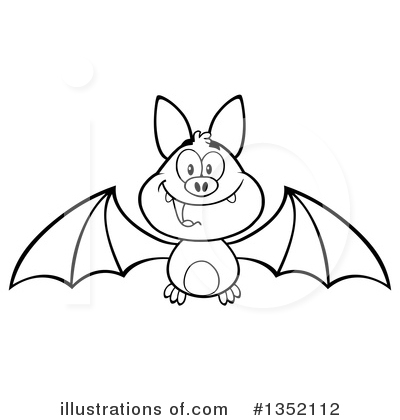 Royalty-Free (RF) Flying Bat Clipart Illustration by Hit Toon - Stock Sample #1352112