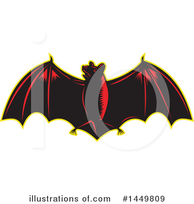 Flying Bat Clipart #1449809 by patrimonio