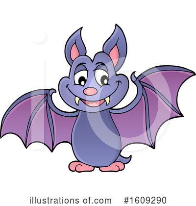 Royalty-Free (RF) Flying Bat Clipart Illustration by visekart - Stock Sample #1609290