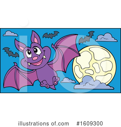 Royalty-Free (RF) Flying Bat Clipart Illustration by visekart - Stock Sample #1609300