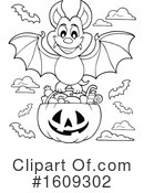 Flying Bat Clipart #1609302 by visekart