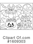 Flying Bat Clipart #1609303 by visekart