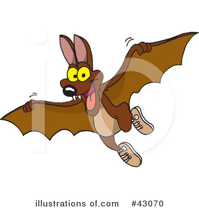 Flying Bat Clipart #43070 by Dennis Holmes Designs