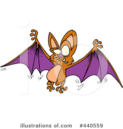 Royalty-Free (RF) Flying Bat Clipart Illustration by toonaday - Stock Sample #440559