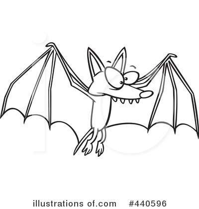 Royalty-Free (RF) Flying Bat Clipart Illustration by toonaday - Stock Sample #440596