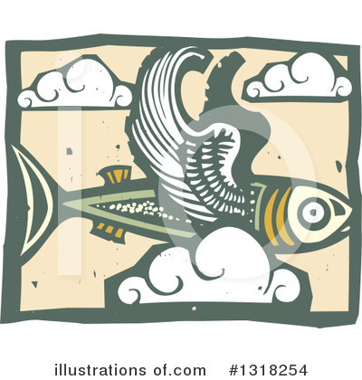 Royalty-Free (RF) Flying Fish Clipart Illustration by xunantunich - Stock Sample #1318254