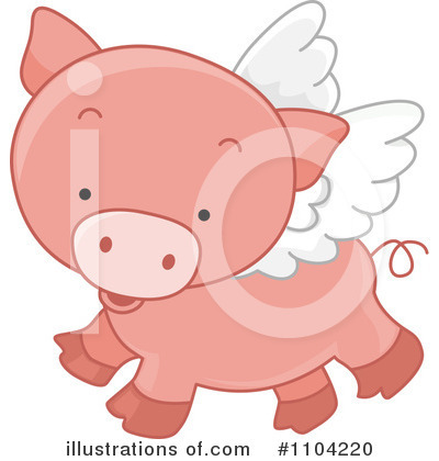 Royalty-Free (RF) Flying Pig Clipart Illustration by BNP Design Studio - Stock Sample #1104220