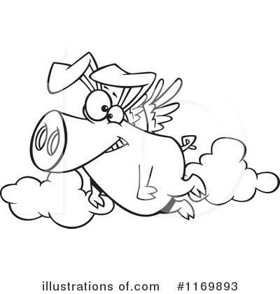 Royalty-Free (RF) Flying Pig Clipart Illustration by toonaday - Stock Sample #1169893