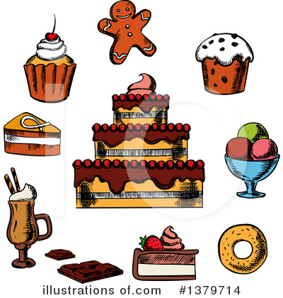 Cheesecake Clipart #1379714 by Vector Tradition SM