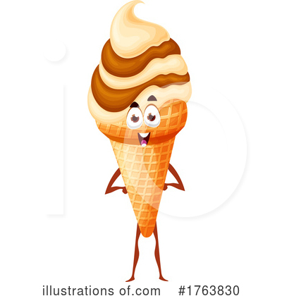 Waffle Ice Cream Cone Clipart #1763830 by Vector Tradition SM