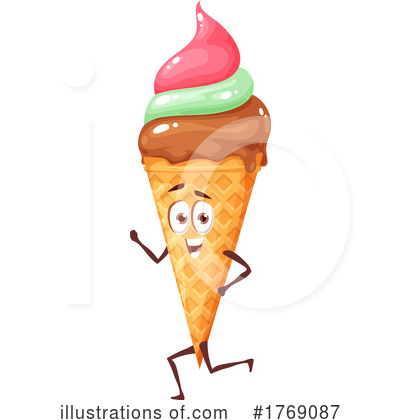 Waffle Ice Cream Cone Clipart #1769087 by Vector Tradition SM