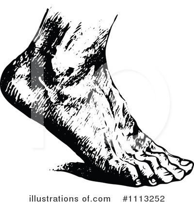 Royalty-Free (RF) Foot Clipart Illustration by Prawny Vintage - Stock Sample #1113252