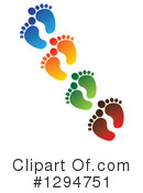Foot Prints Clipart #1294751 by ColorMagic