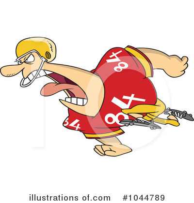 Royalty-Free (RF) Football Clipart Illustration by toonaday - Stock Sample #1044789