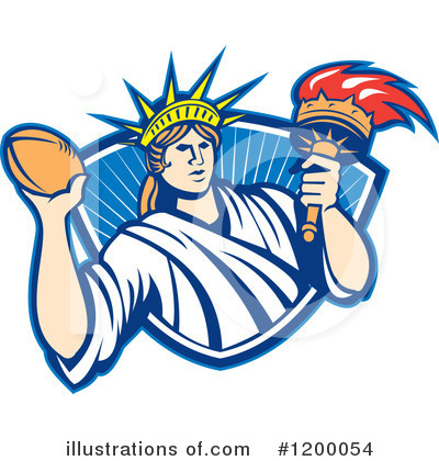 Royalty-Free (RF) Football Clipart Illustration by patrimonio - Stock Sample #1200054