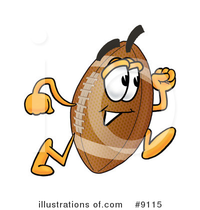 Royalty-Free (RF) Football Clipart Illustration by Mascot Junction - Stock Sample #9115