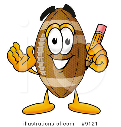 Royalty-Free (RF) Football Clipart Illustration by Mascot Junction - Stock Sample #9121