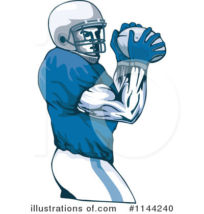 Royalty-Free (RF) Football Player Clipart Illustration by patrimonio - Stock Sample #1144240