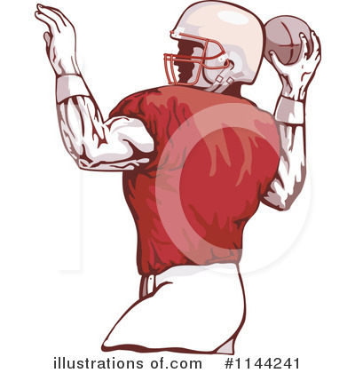 Royalty-Free (RF) Football Player Clipart Illustration by patrimonio - Stock Sample #1144241