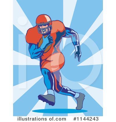 Royalty-Free (RF) Football Player Clipart Illustration by patrimonio - Stock Sample #1144243