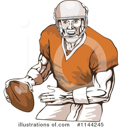 Royalty-Free (RF) Football Player Clipart Illustration by patrimonio - Stock Sample #1144245