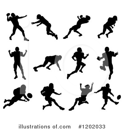 Royalty-Free (RF) Football Player Clipart Illustration by AtStockIllustration - Stock Sample #1202033