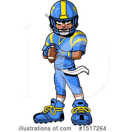Royalty-Free (RF) Football Player Clipart Illustration by Clip Art Mascots - Stock Sample #1517264