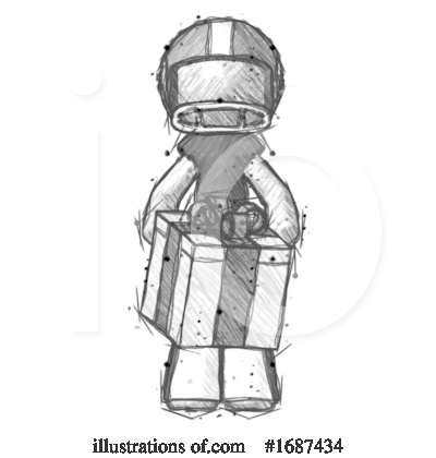 Royalty-Free (RF) Football Player Clipart Illustration by Leo Blanchette - Stock Sample #1687434