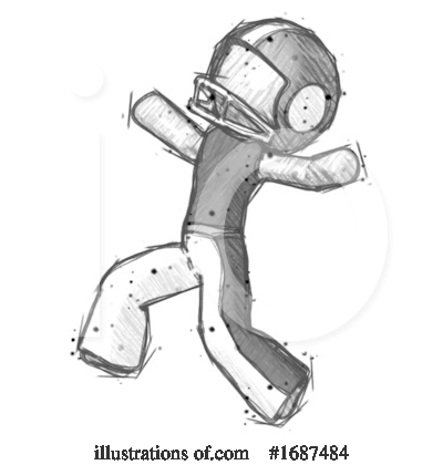 Royalty-Free (RF) Football Player Clipart Illustration by Leo Blanchette - Stock Sample #1687484