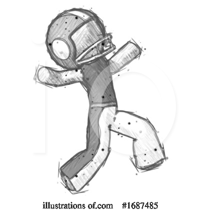 Royalty-Free (RF) Football Player Clipart Illustration by Leo Blanchette - Stock Sample #1687485