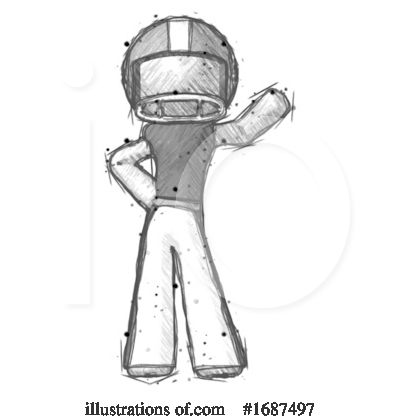 Royalty-Free (RF) Football Player Clipart Illustration by Leo Blanchette - Stock Sample #1687497