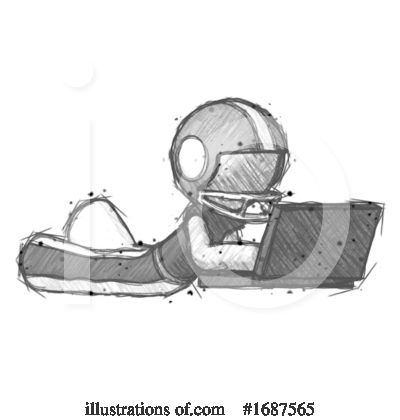 Royalty-Free (RF) Football Player Clipart Illustration by Leo Blanchette - Stock Sample #1687565