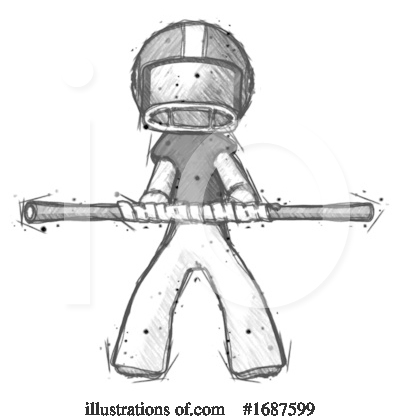 Royalty-Free (RF) Football Player Clipart Illustration by Leo Blanchette - Stock Sample #1687599