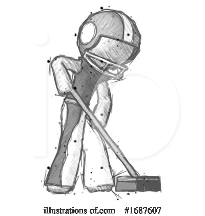 Royalty-Free (RF) Football Player Clipart Illustration by Leo Blanchette - Stock Sample #1687607