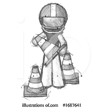 Royalty-Free (RF) Football Player Clipart Illustration by Leo Blanchette - Stock Sample #1687641