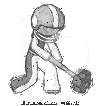 Royalty-Free (RF) Football Player Clipart Illustration by Leo Blanchette - Stock Sample #1687715