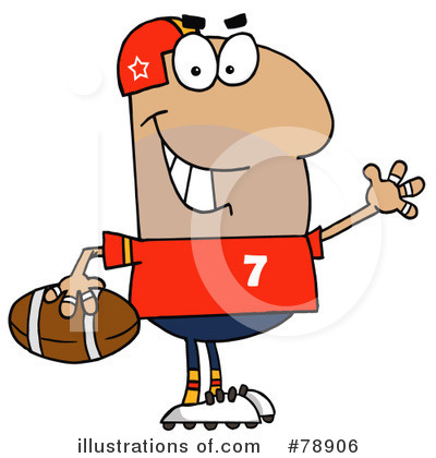 Royalty-Free (RF) Football Player Clipart Illustration by Hit Toon - Stock Sample #78906