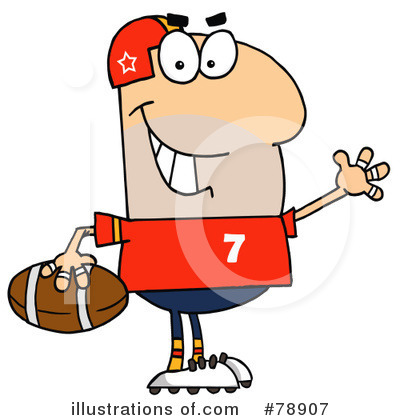 Royalty-Free (RF) Football Player Clipart Illustration by Hit Toon - Stock Sample #78907