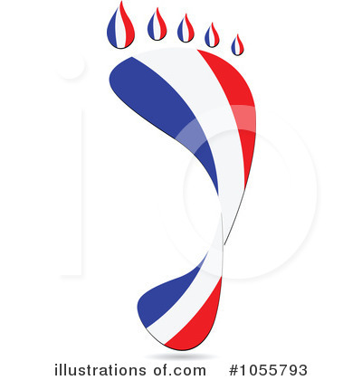 Royalty-Free (RF) Footprint Flag Clipart Illustration by Andrei Marincas - Stock Sample #1055793