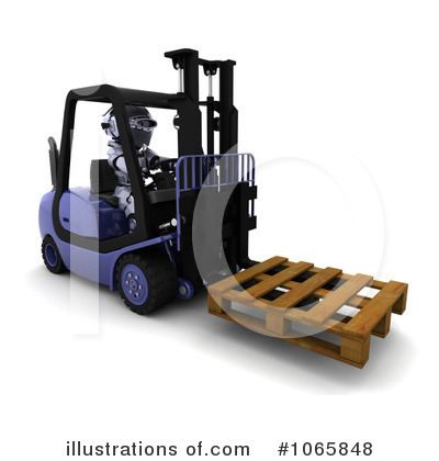 Royalty-Free (RF) Forklift Clipart Illustration by KJ Pargeter - Stock Sample #1065848
