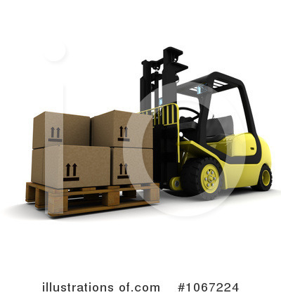 Forklift Clipart #1067224 by KJ Pargeter