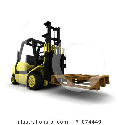 Royalty-Free (RF) Forklift Clipart Illustration by KJ Pargeter - Stock Sample #1074449