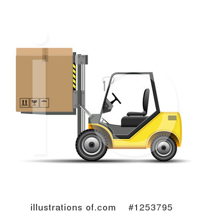 Royalty-Free (RF) Forklift Clipart Illustration by vectorace - Stock Sample #1253795