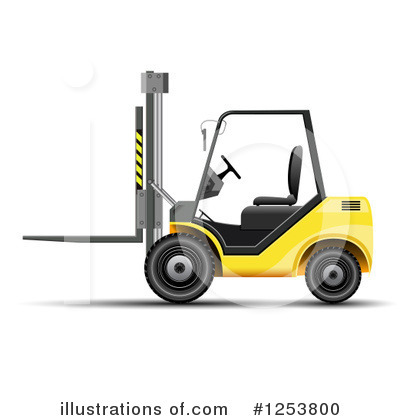 Royalty-Free (RF) Forklift Clipart Illustration by vectorace - Stock Sample #1253800