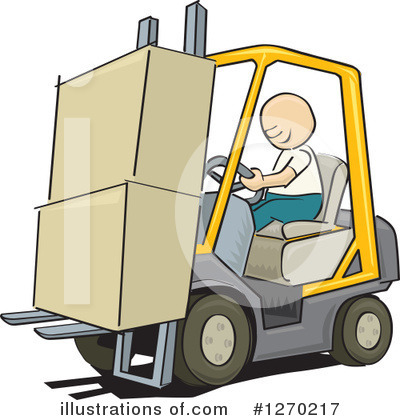 Forklift Clipart #1107608 - Illustration by gnurf