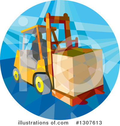 Royalty-Free (RF) Forklift Clipart Illustration by patrimonio - Stock Sample #1307613