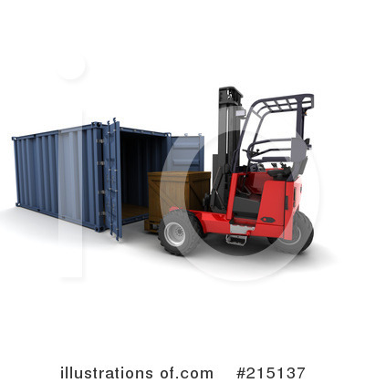 Royalty-Free (RF) Forklift Clipart Illustration by KJ Pargeter - Stock Sample #215137