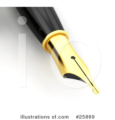 Royalty-Free (RF) Fountain Pen Clipart Illustration by KJ Pargeter - Stock Sample #25869